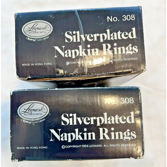 Vintage Leonard Silver Plated Napkins Rings 2 inch Rolled Edge Set of 8 1970'S - Picture 3 of 4
